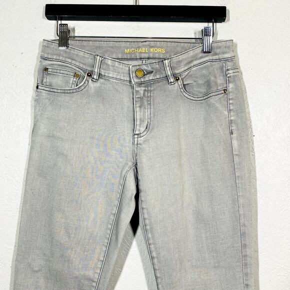 Michael Kors Izzy Skinny Jeans Silver Gray Casual Denim Pant - 2 - Picture 2 of 4